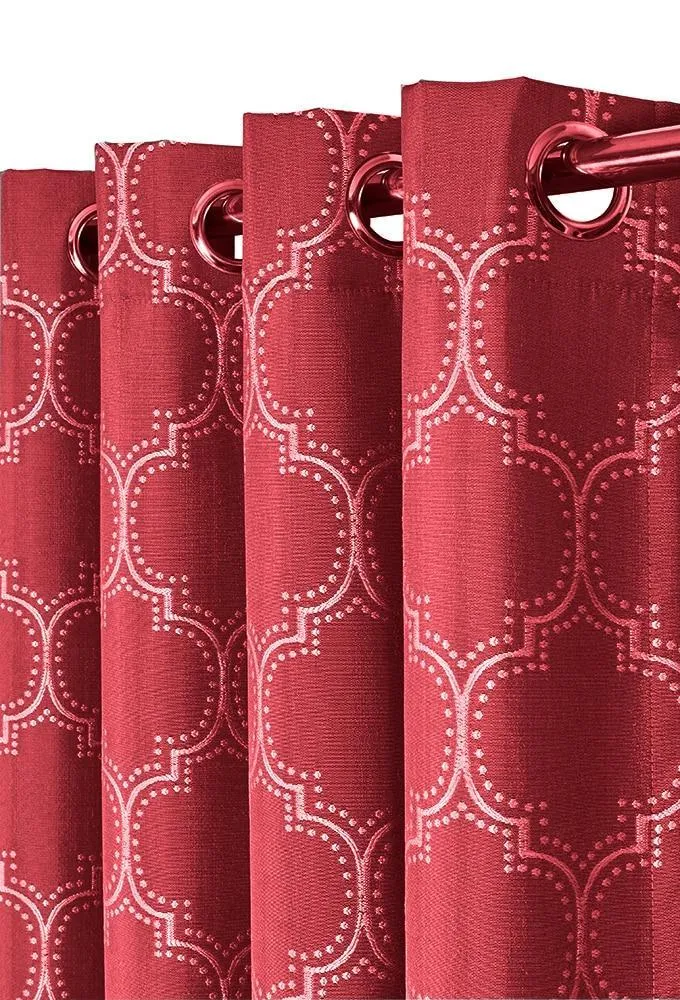 100% Blackout Curtain Panels Alana - Woven Jacquard Triple Pass Thermal Insulated (Set of 2 Panels)