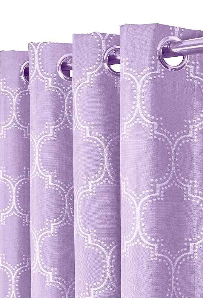 100% Blackout Curtain Panels Alana - Woven Jacquard Triple Pass Thermal Insulated (Set of 2 Panels)