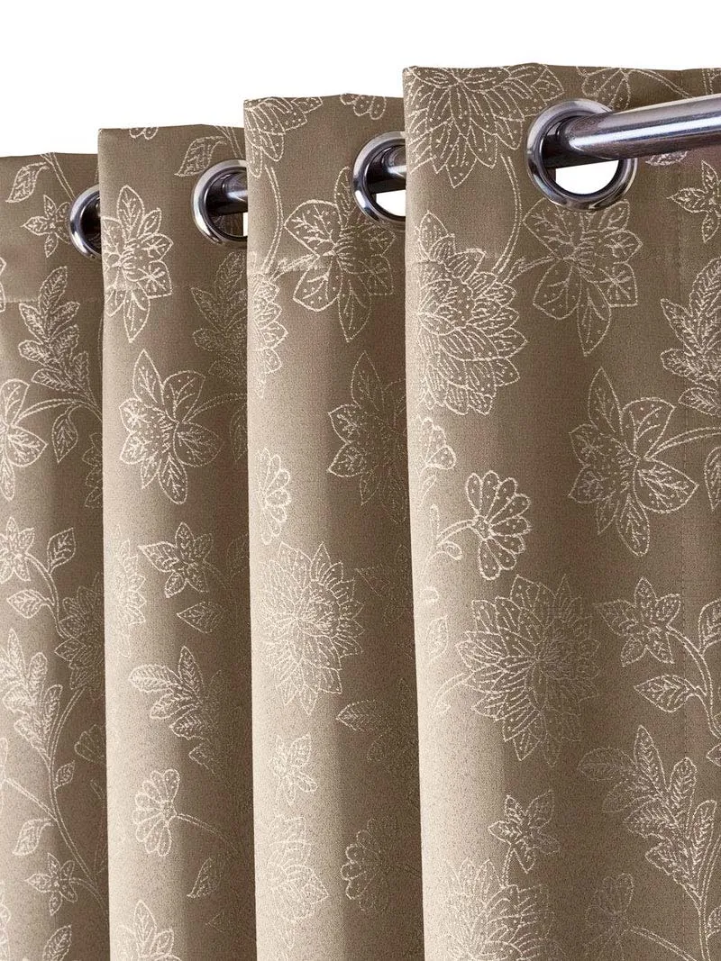 100% Blackout Curtain Panels Fannie - Woven Jacquard Triple Pass Thermal Insulated (Set of 2 Panels)