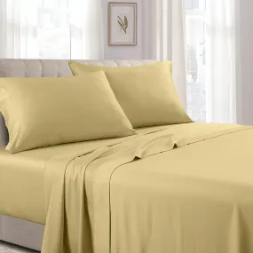 100% Long-Staple Cotton Sateen Sheets 300 Thread Count Solid Bed Sheets Sets