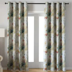 2-Panel Grommet Drapes: Floral Design