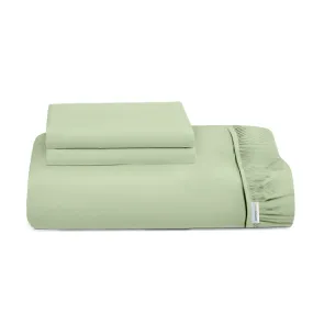 3 Piece Fitted Sheet Set Super Soft Mint Green King Size 180x200 30cm with 2 Pillow Case