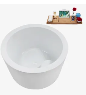 41"  0673 Soaking Freestanding Tub and Tray With Internal Drain