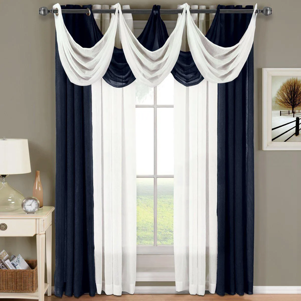 Abri Grommet Crushed Sheer Window Treatment (Single)