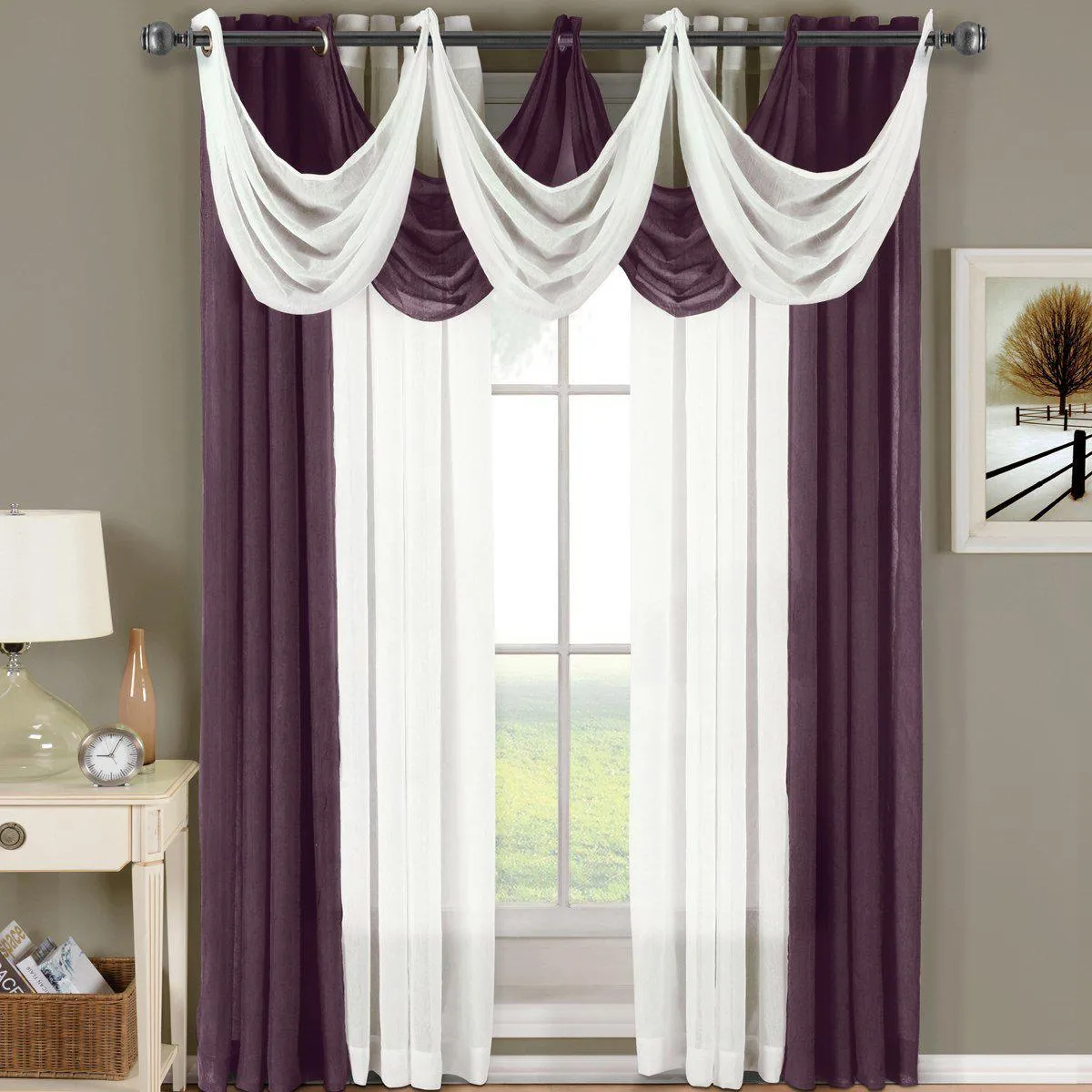 Abri Grommet Crushed Sheer Window Treatment (Single)