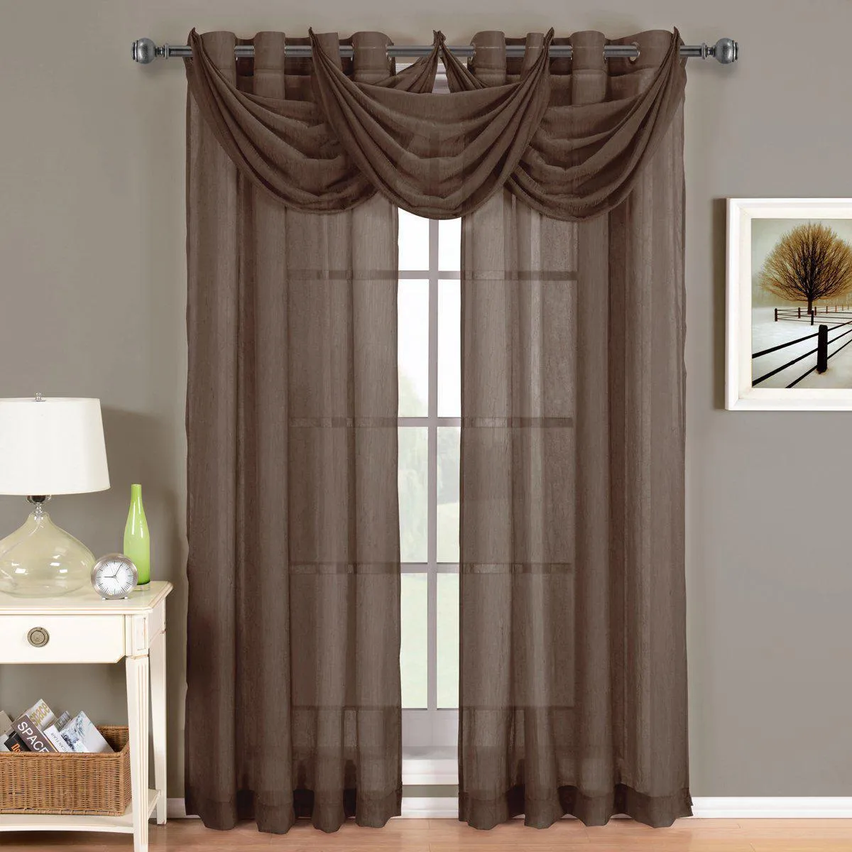 Abri Grommet Crushed Sheer Window Treatment (Single)