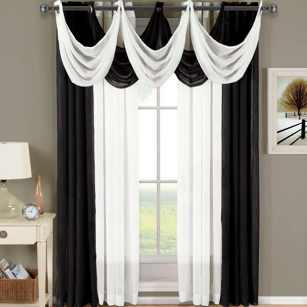 Abri Grommet Crushed Sheer Window Treatment (Single)