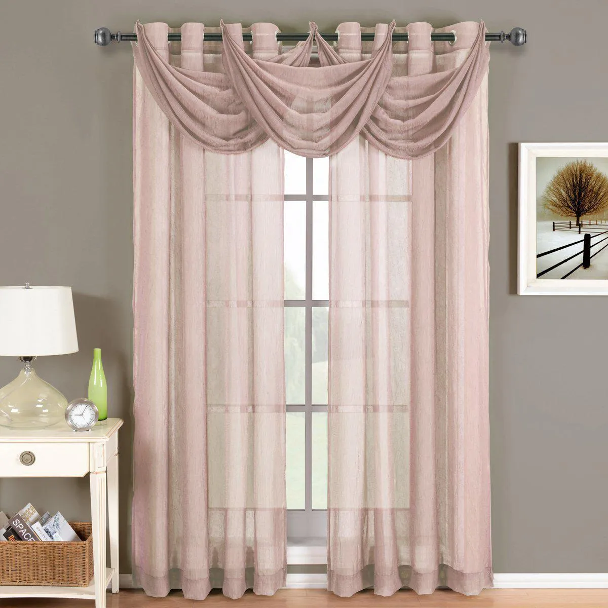 Abri Grommet Crushed Sheer Window Treatment (Single)