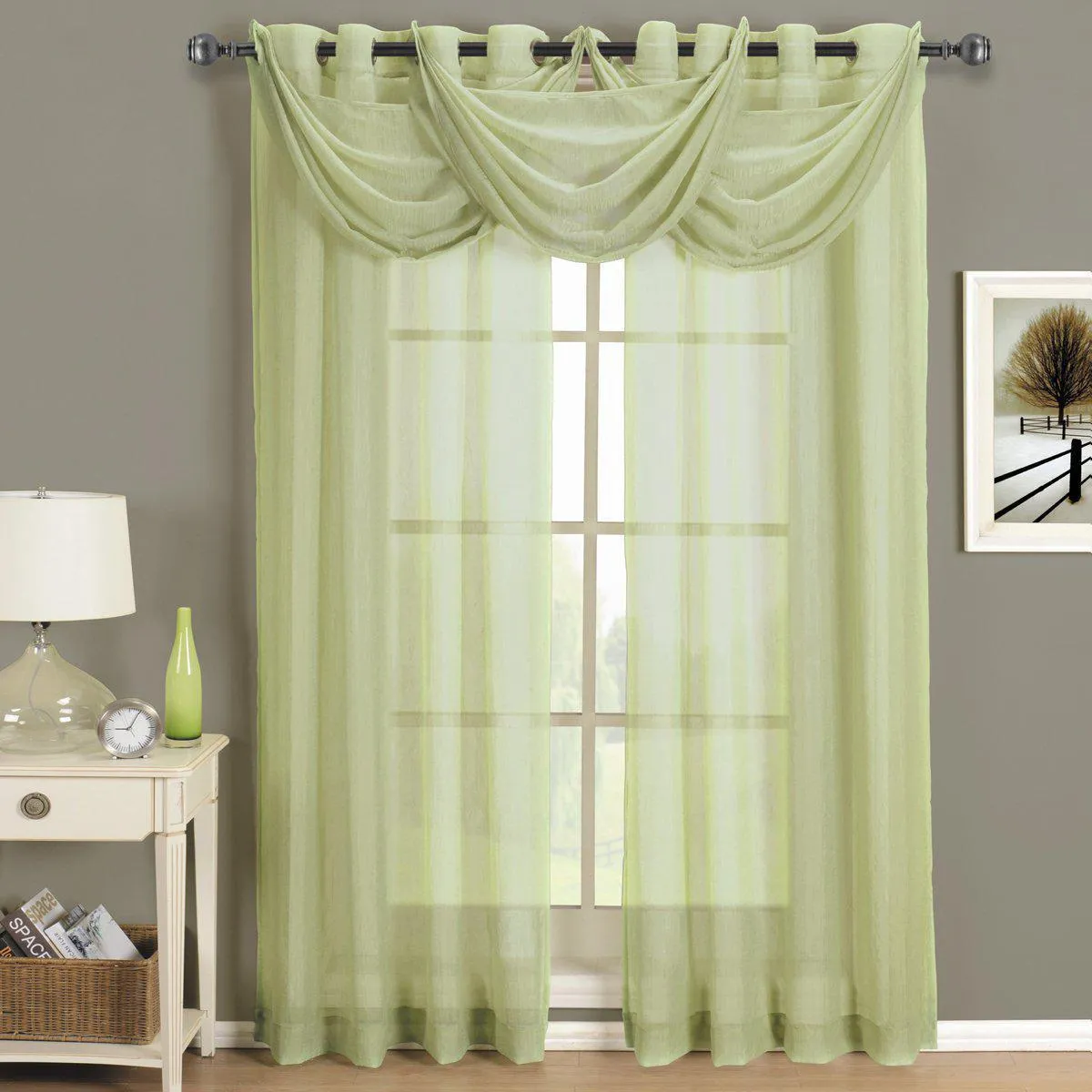 Abri Grommet Crushed Sheer Window Treatment (Single)