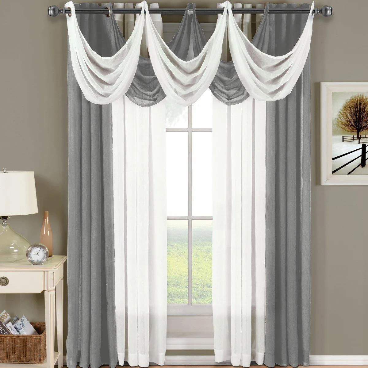 Abri Grommet Crushed Sheer Window Treatment (Single)