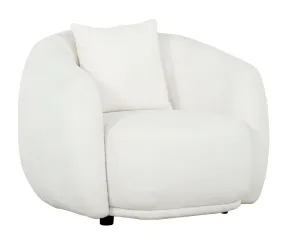 Alba Curve Chair - Ivory Boucle Fabric