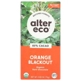 Alter Eco - Orange Blackout Dark Chocolate Bar, 2.65 Oz - Pack of 12