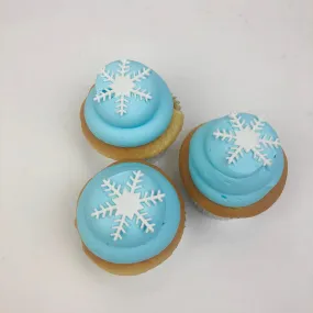 Blue Buttercream Swirl with Fondant Snowflake