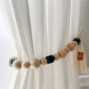 Boho curtain tiebacks with accent beads