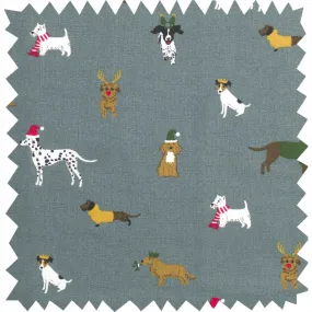 Christmas Dogs Fabric by the Metre