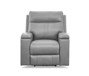 Denali Chair - Power Reclining w/ Power Headrest - Silver Grey Leather