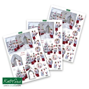 Die Cut Decoupage – Choirboy Snowscene (pack of 3)