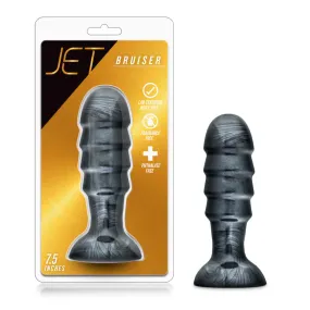 Jet By Blush® | Bruiser Carbon Metallic Black 7.5-Inch Anal Plug With Suction Cup Base