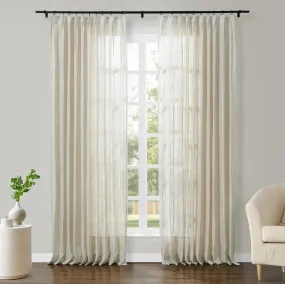 Joy 100% Linen Sheer Curtain Pleated