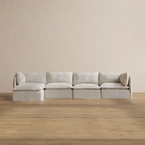 Modular Washable 4-Seater Sectional in Powder | Memorix  Seat | Cloud Pillow