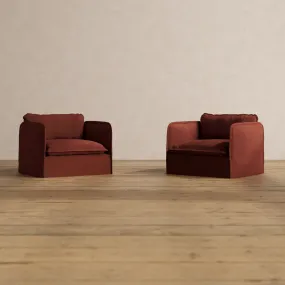 Modular Washable Armchair Set in Rust | Deluxe  Seat | Cloud Pillow