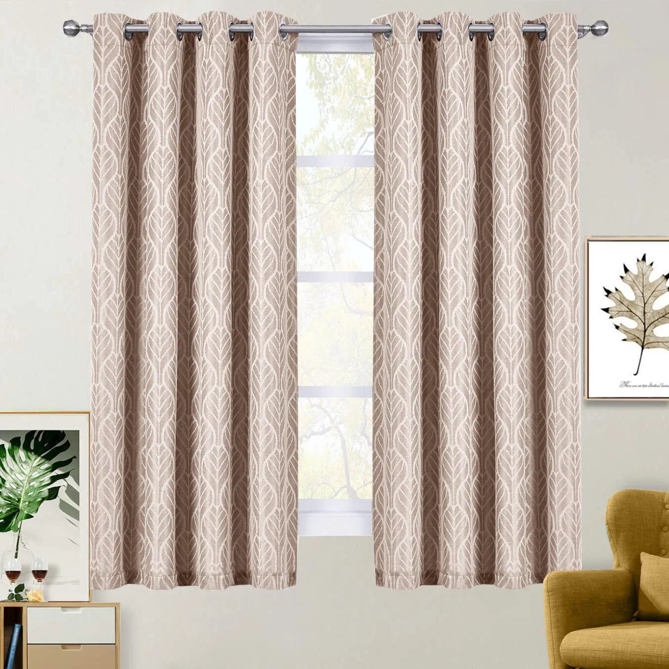 Pair Hilton Blackout Curtains Jacquard Thermal Insulated Set of 2 Panels