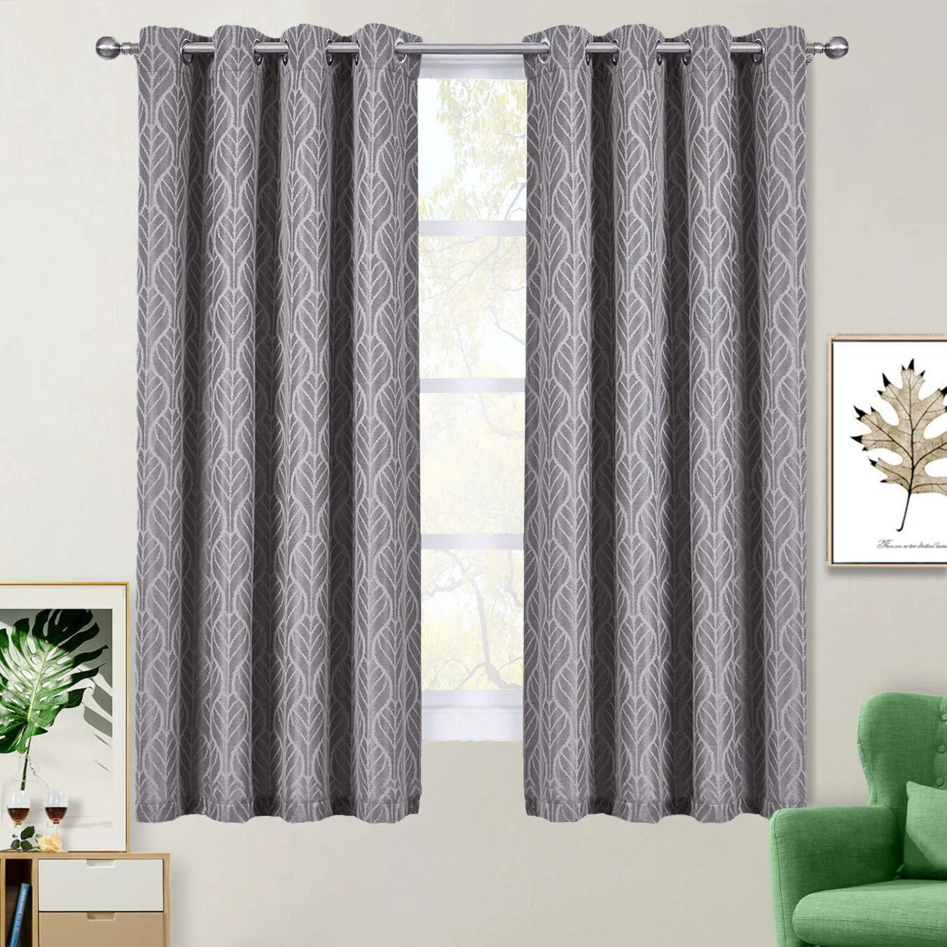 Pair Hilton Blackout Curtains Jacquard Thermal Insulated Set of 2 Panels