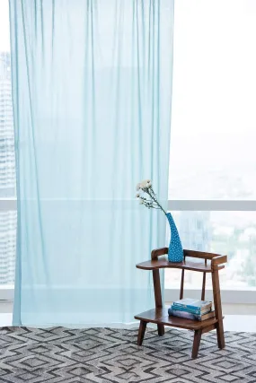 Solid Blue Sheer Curtain (Cotton Voile)